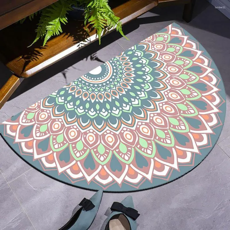 Tapis Boho Style demi-rond tapis pour chambres bienvenue salle de bain chambre cuisine tapis décoration de la maison pied tapis de sol