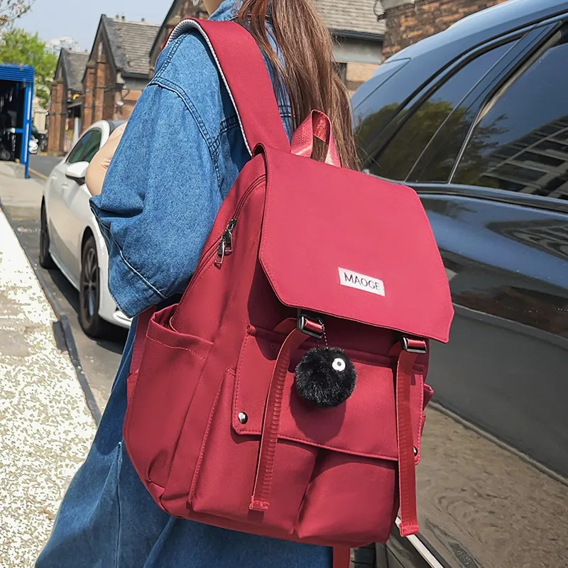 Girl Badge College Bag Nylon Kawaii Backpack Travel Lady Laptop Teen Cool  Student Backpack Fashion Female Cute Women School Bags - China School Bag  and Backpack price | Made-in-China.com