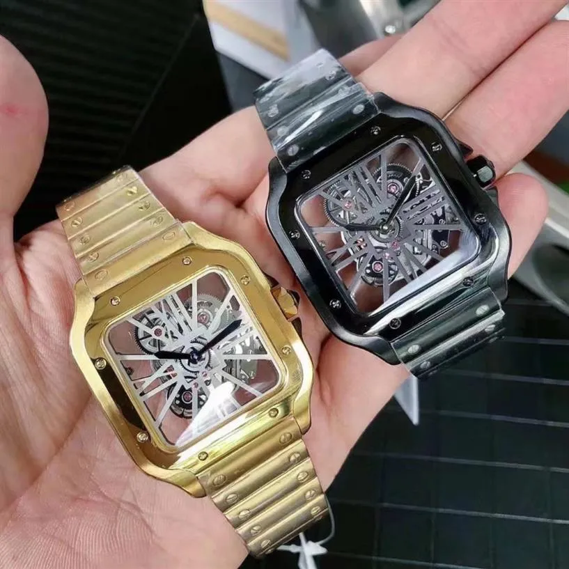 orologio di qualità High man classico movimento al quarzo orologi da uomo bracciale in acciaio inossidabile di design Nuovi arrivi orologio da polso regalo Skeleton226E
