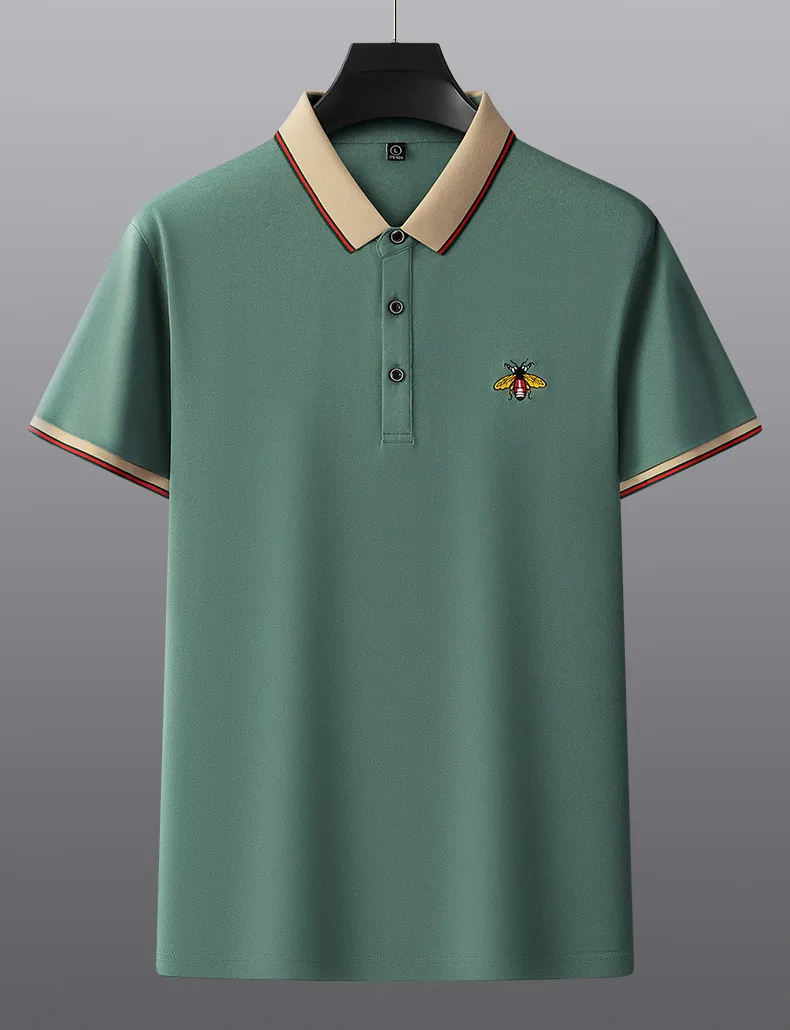 Premium Cotton Polo Shirt for Men Designer Style, Breathable Fabric,  Short Sleeve, Casual Luxury, Classic Lapel Tee