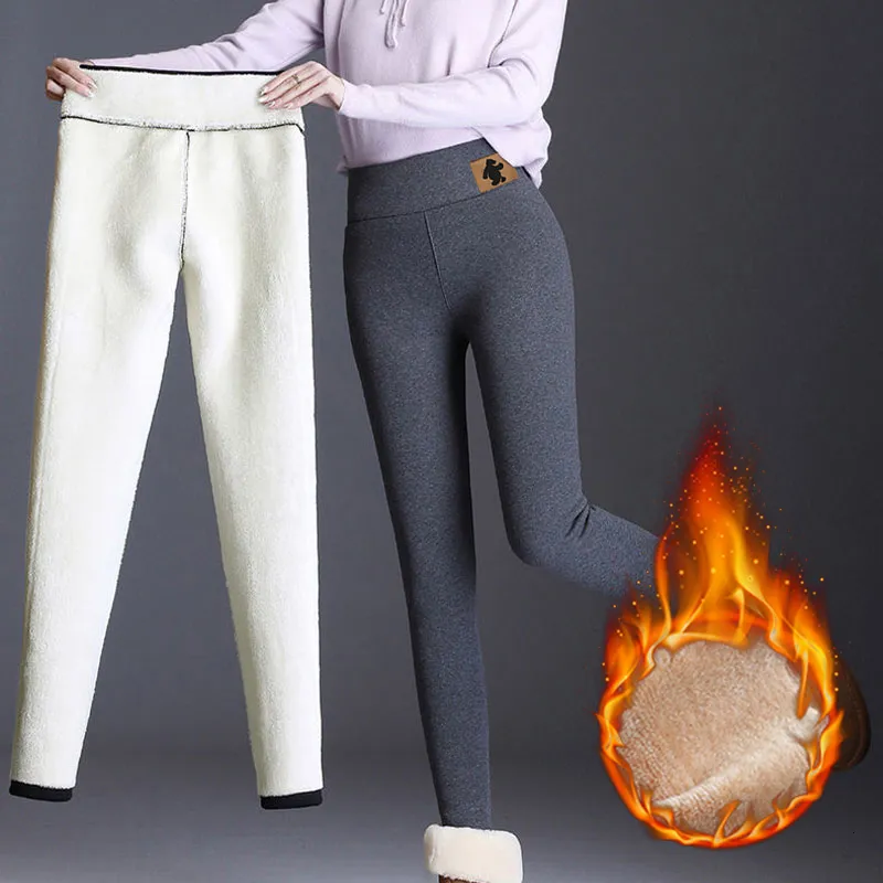 Kobiety legginsy kobiety zimowe bieliznę termiczne rajstopy z wysokim poziomem talii ciepłe pończochy spodnie swobodne spodni kaszmiru za 230925