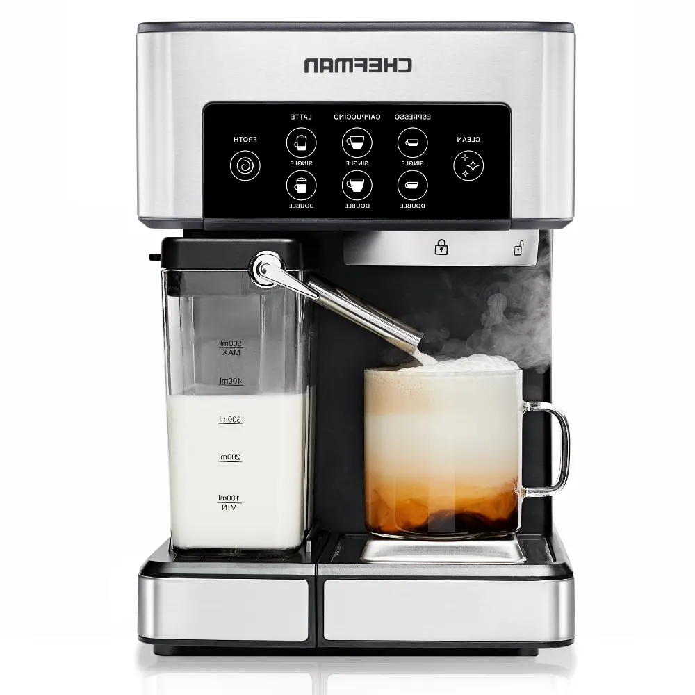 Chefman 6-In-1 Digital 15-Bar Pump Espresso Machine with Integrated Milk  Frother