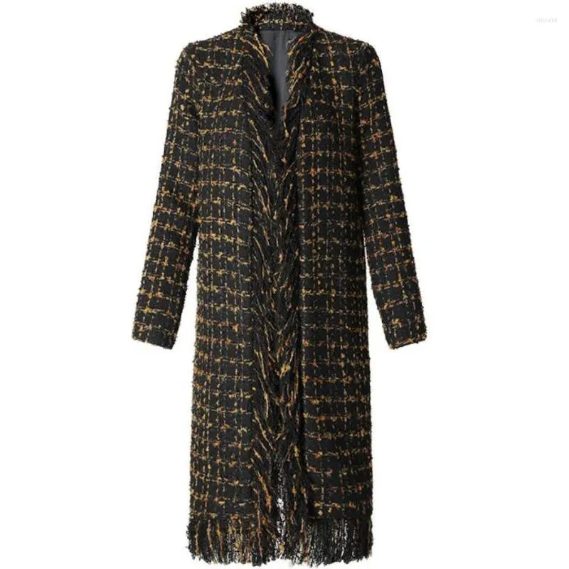 Manteau de luxe en laine pour femme, petit parfum, Tweed, Wwolen, tricoté, pompon, manches longues, col en v, pardessus Slim, hiver 2023