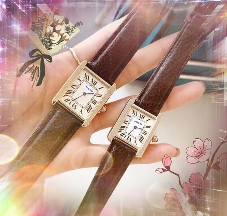 Set di orologi per coppia di cuoio ultra sottile il suo orologio da polso al quarzo in pelle di cuoio