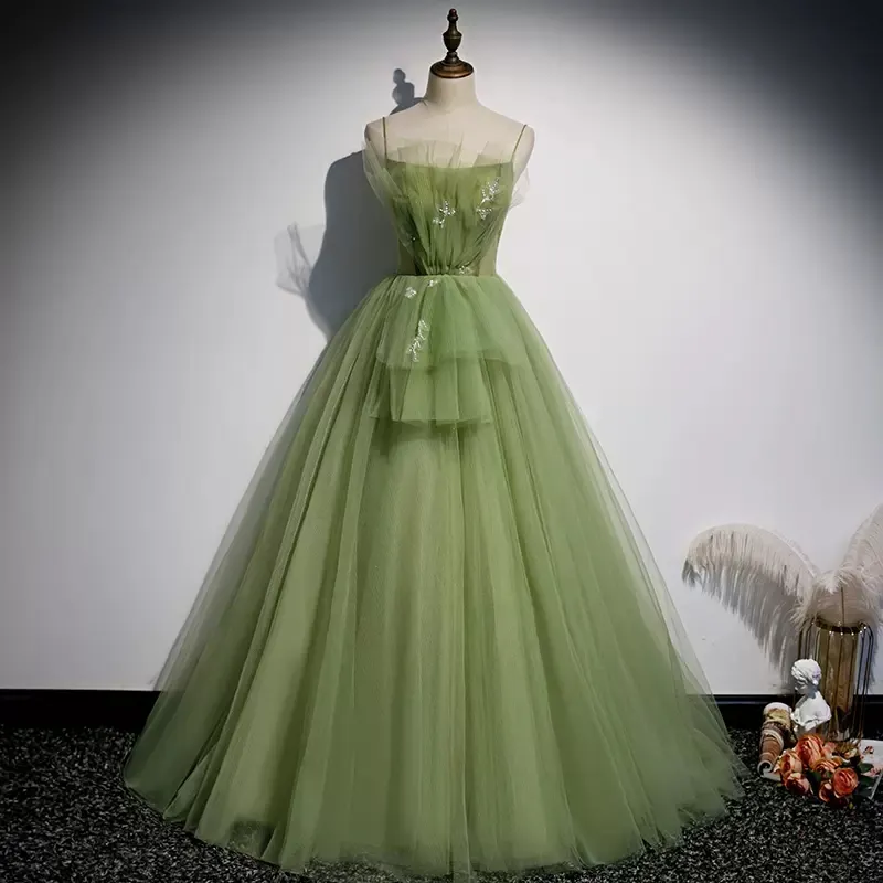 green emerald velvet dress Off Shoulder Tiered A-Line Slit Gown by Lucci Lu 1432 main image 0
