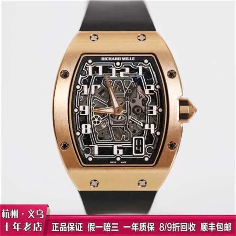 Richarmill Watch Mechanical Movement Wristwatches Automatiska klockor RM067 Ultra Thin Mens Watch 18K Gold Wn-UR5J