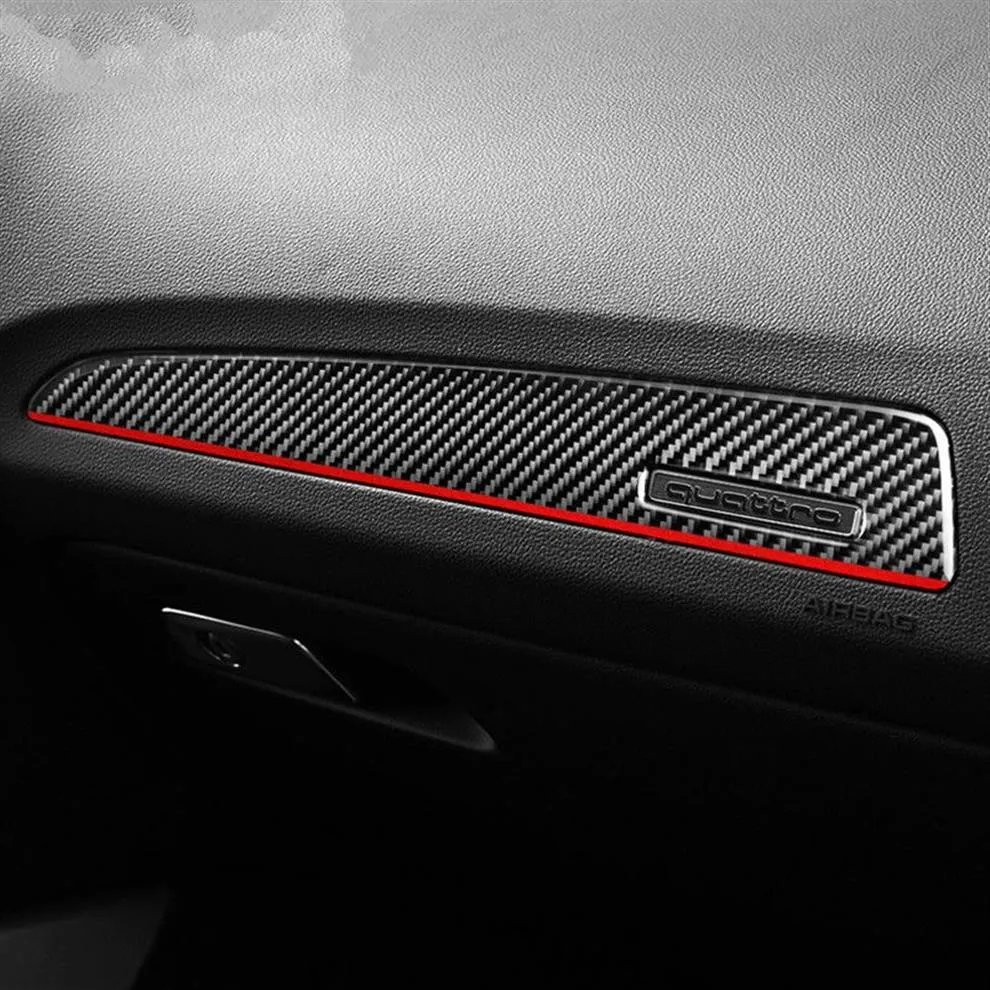 Interior Carbon Fiber Door Panel Trim Cover Copilot Dashboard Panel Stickers Styling for Audi Q5 2010-2018 SQ5 2013-2017291s