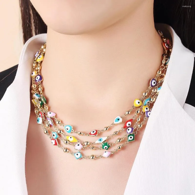 Collier ras du cou géométrique circulaire, accessoires colorés à l'huile, chaînes en acier inoxydable pour femmes, Couple, bijoux africains, vente en gros