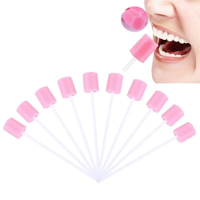 Bomullspinnar 200st Streckning Swappar Disponible Oral Care Sponge Swab Tooth Mouth With Stick Head Teeth 230925