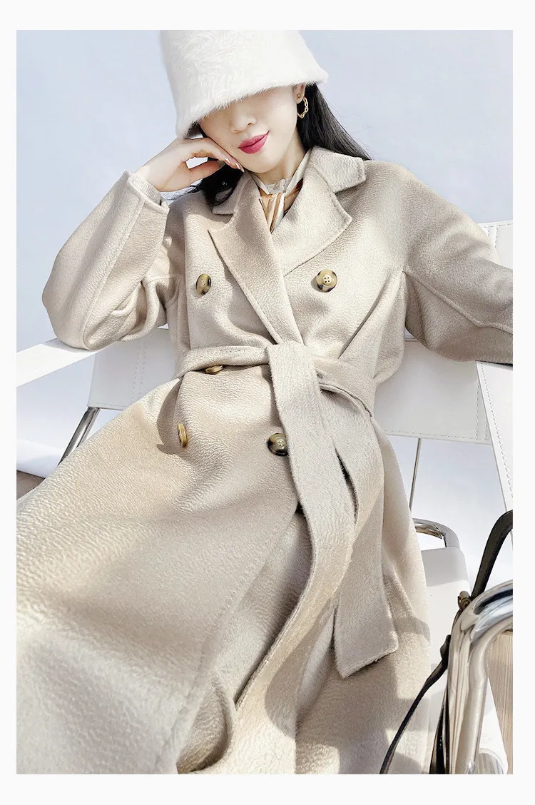 20 Designer Womens Cashmere Winter Brown Wool Coat Loose Fit Mid Length Black Wool With Ripple Fashion For Autumn And Winter Double Breasted Camel Red From Bidalina 190.96 DHgate.Com
