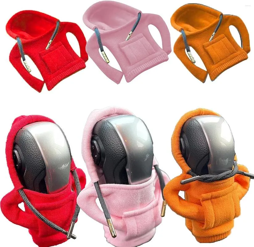 Motosiklet Zırhı 3 PCS Fashion Hoodies Araba Dişli Vites Düğmesi Kapak Manuel sapı Dekor Kapak Kapakları Otomatik İç Aksesuarlar