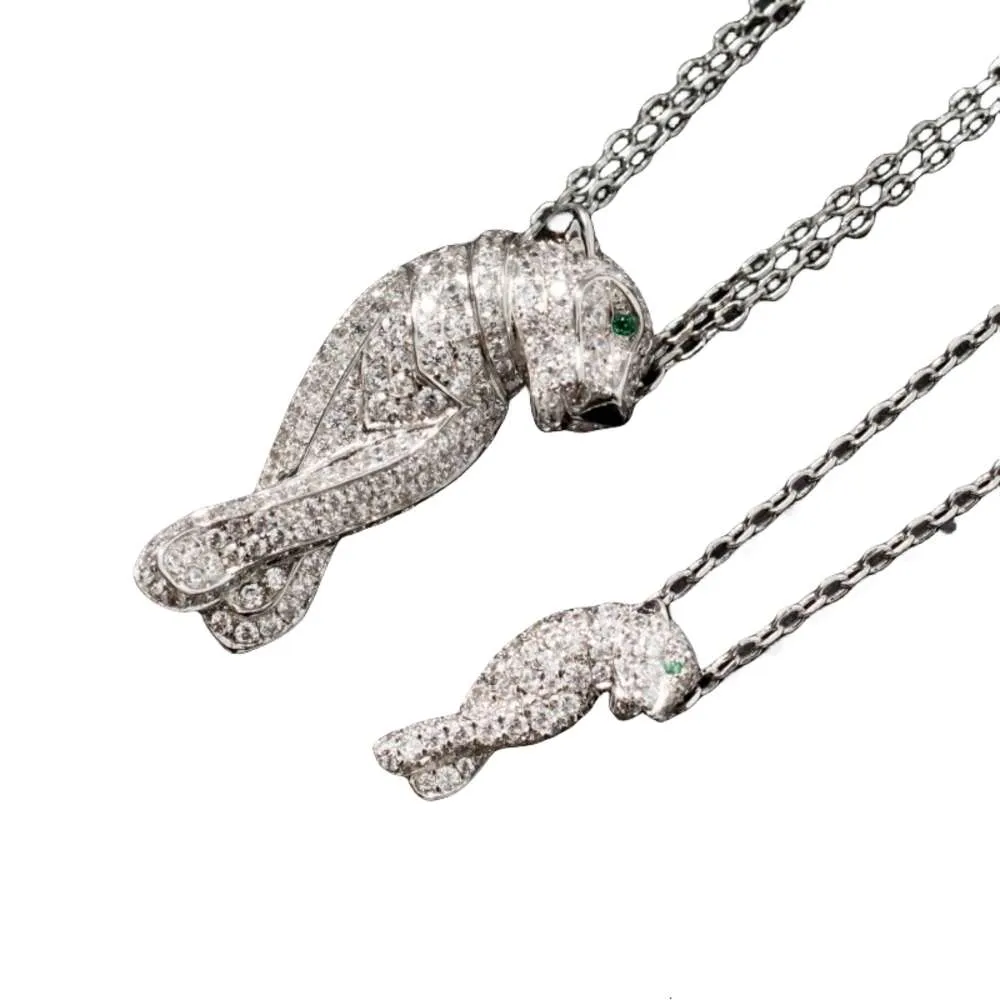 Halskette Carttiers Designer Luxus Mode Damen und Herren V Gold Mini Edition Leopard Volldiamant hochglänzende Damen-Stil Paar Kragenkette