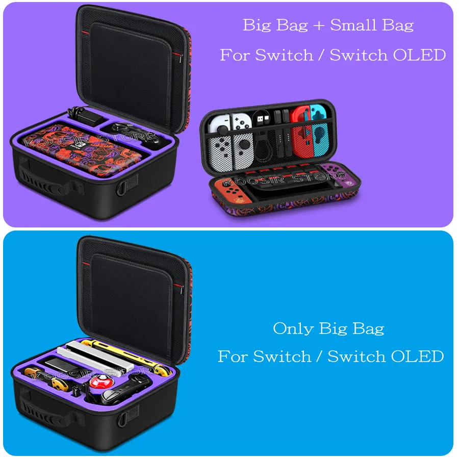 Premium Scarlet Violet Theme Travel Case for Nintendo Switch OLED