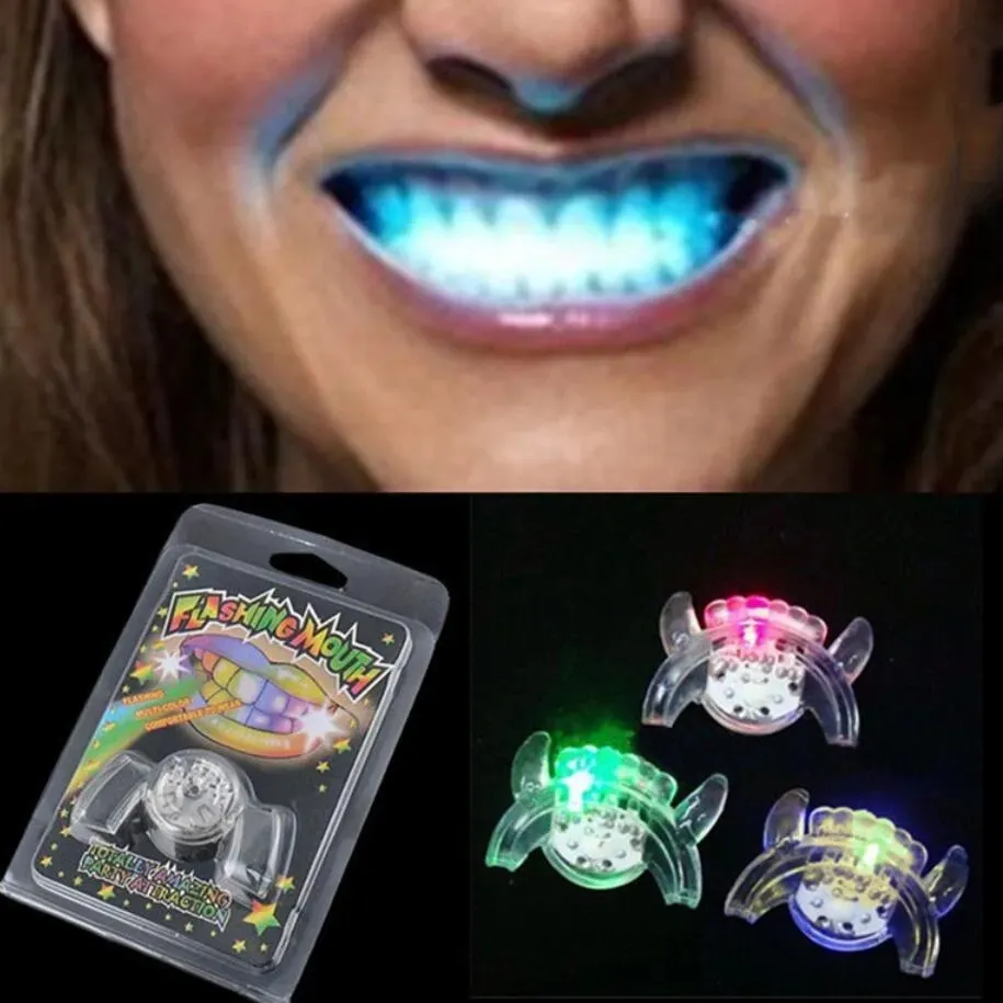 Jouet Rave amusant à dents scintillantes, lumière LED pour enfants, jouets lumineux, Flash clignotant, attelle de protection buccale, fournitures de fête scintillantes