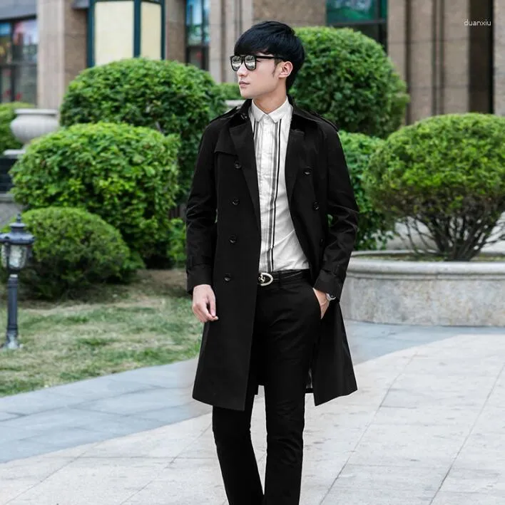 Mens Trench Coats Beige 2023 Spring Autumn Double Breasted Mens Man Long Coat Men Clothes Slim Fit Overcoat Sleeve Fashion 9XL From 97 49 DHgate