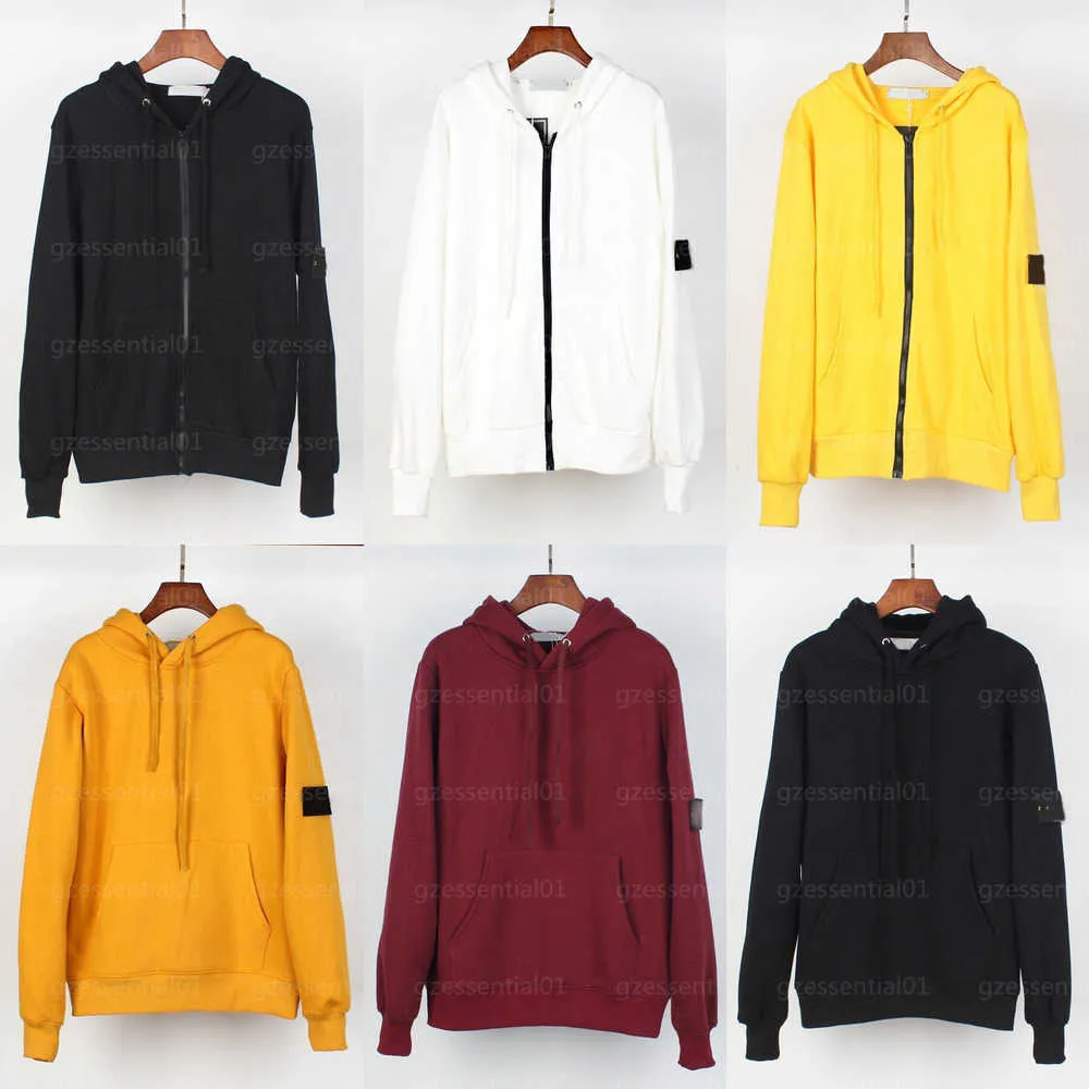 Tasarımcı Hoodie Erkekler İçin Sweatshirt Sonbahar Moda Kapşonlu Kat Uzun Kollu Düz Renk Sıradan Top Gevşek Konfor Erkek Hoodies Designers Ceket Taşları Adası