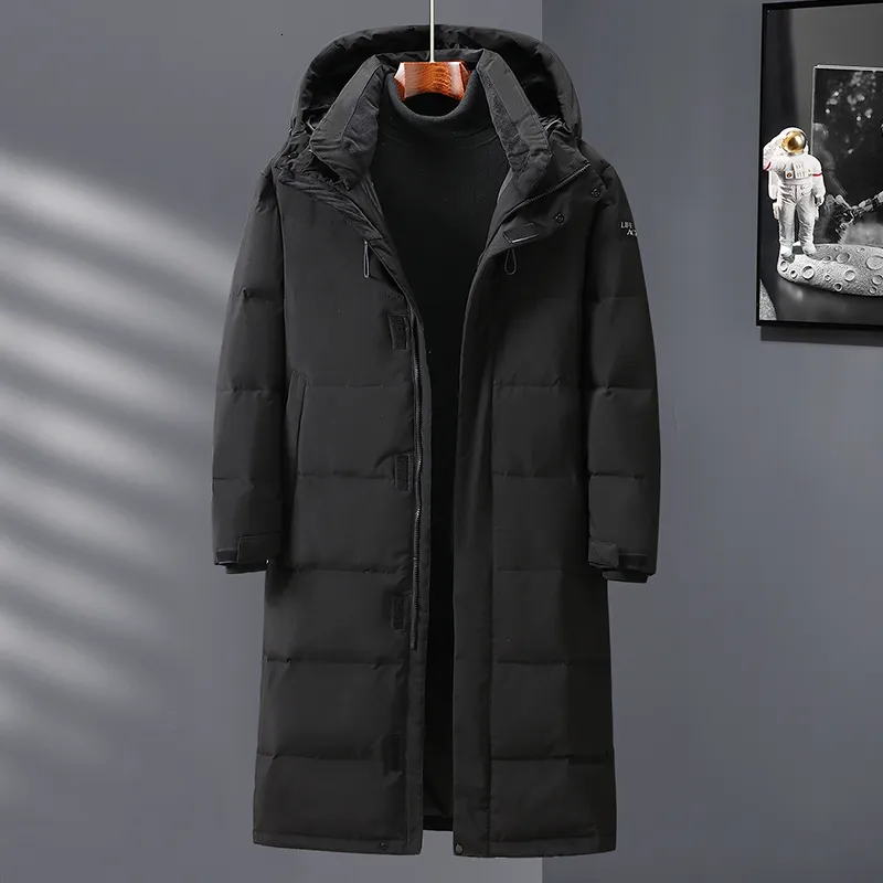 Мужские пуховые парки, модные зимние куртки, мужские утолщенные теплые белые утиные куртки с капюшоном, черно-белая куртка-пуховик, пальто высокого качества 230925