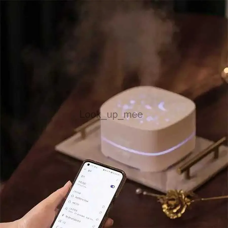 Humidificateurs Ménage Bluetooth Musique Grand Réservoir d'eau Aroma Machine Bureau Style Moderne Machine d'aromathérapie avec Lumière d'atmosphère décolorée YQ230926