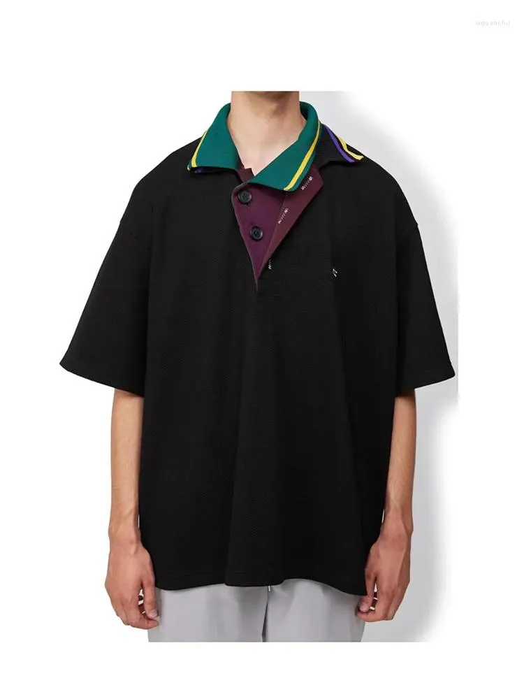 Mens Fashion Polo Shirt - Stylish Patchwork Design