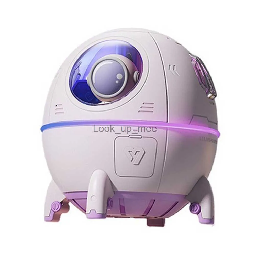 Umidificatori Nuovo umidificatore d'aria astronauta 220 ml Diffusore di oli essenziali di aromi ad ultrasuoni LED luce USB nebulizzatore regali viola A YQ230926