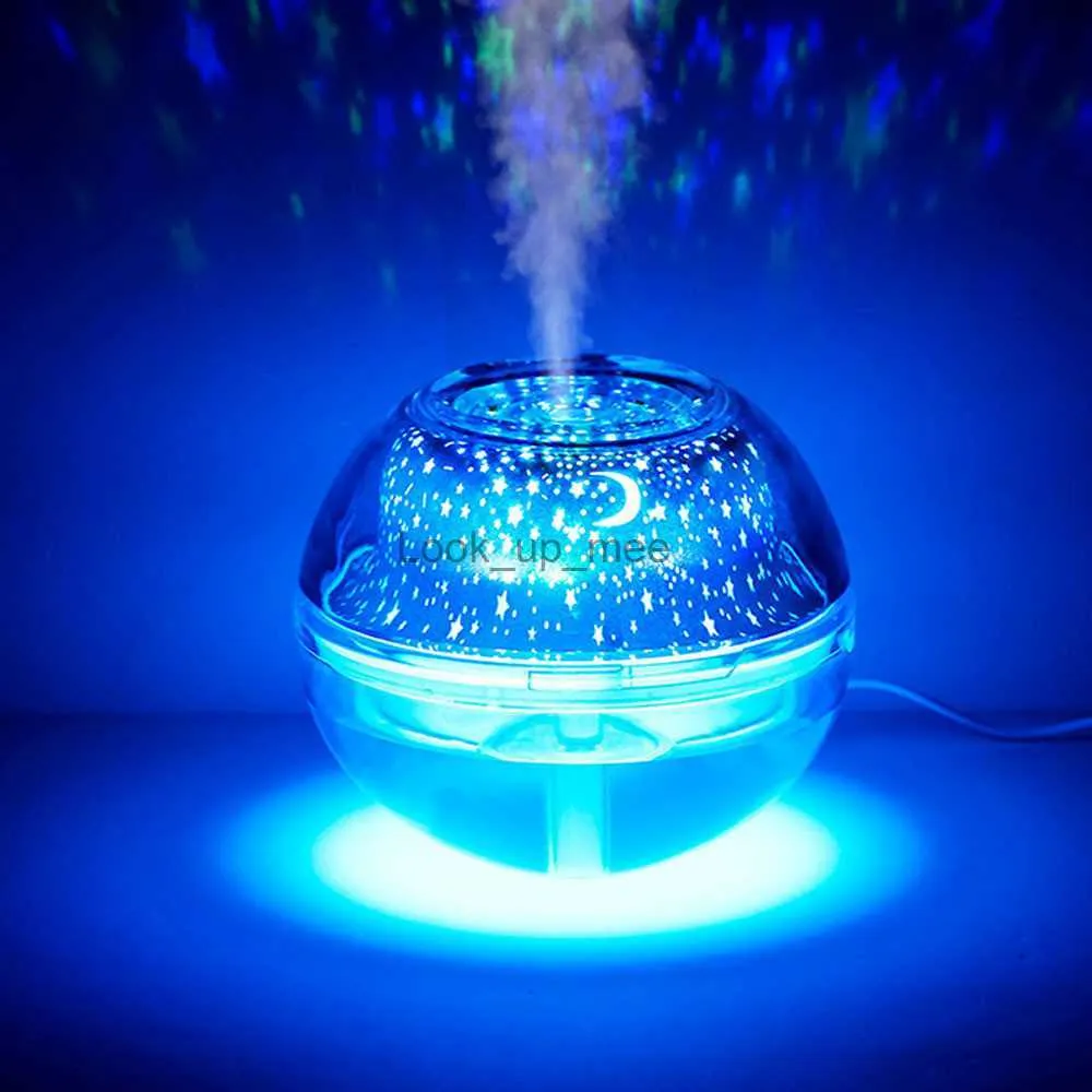 Luftfuktare USB aroma luftfuktare diffusor med stjärnprojektorlampa ultraljud mist maker luft luftfuktare med atmosfärslampa hem yq230926