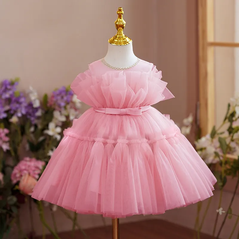 Flickans klänningar Kids Girl Dress Party Christmas Tutu Fluffy Flower Wedding Clown Children Formal Wear Teens Födelsedag 8 10 år Evening Vestidos 230925