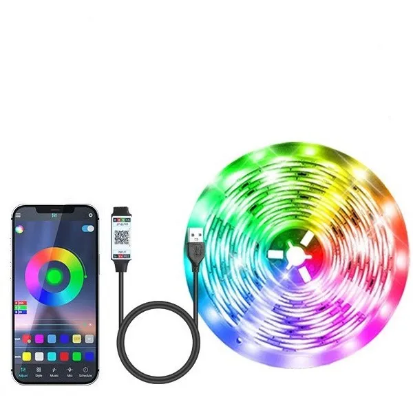 5 В RGB 5050 Светодиодная световая полоса USB Инфракрасный пульт дистанционного управления Гибкий ламповый ленточный диод лента для фестивальной вечеринки телевизионная стола D2.0