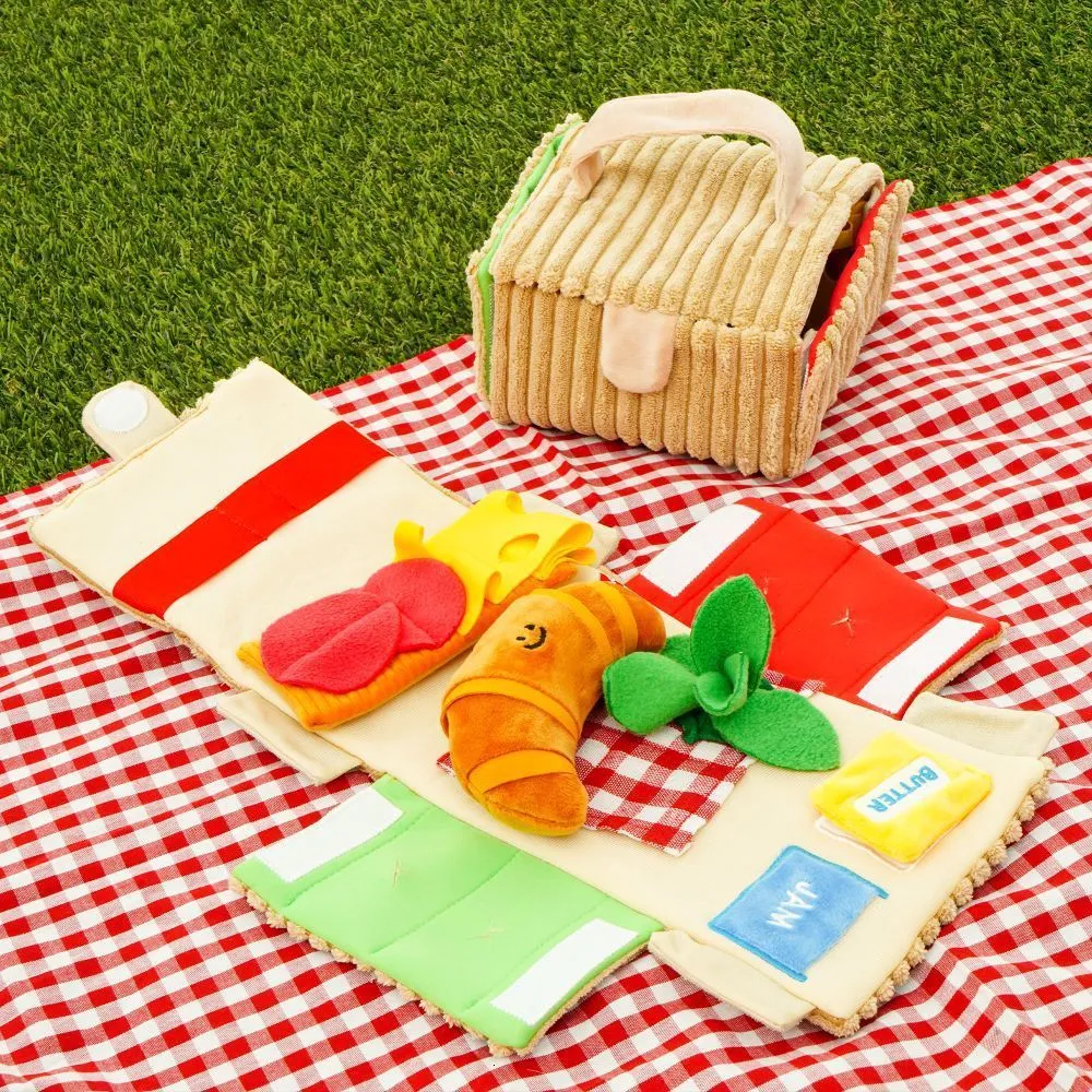 Dog Toys Chews Ins Picnic Pet Toy Ox Horn Bag Set BB Call Hide Food Interactive Puzzle Accessories Dog Toys 230925