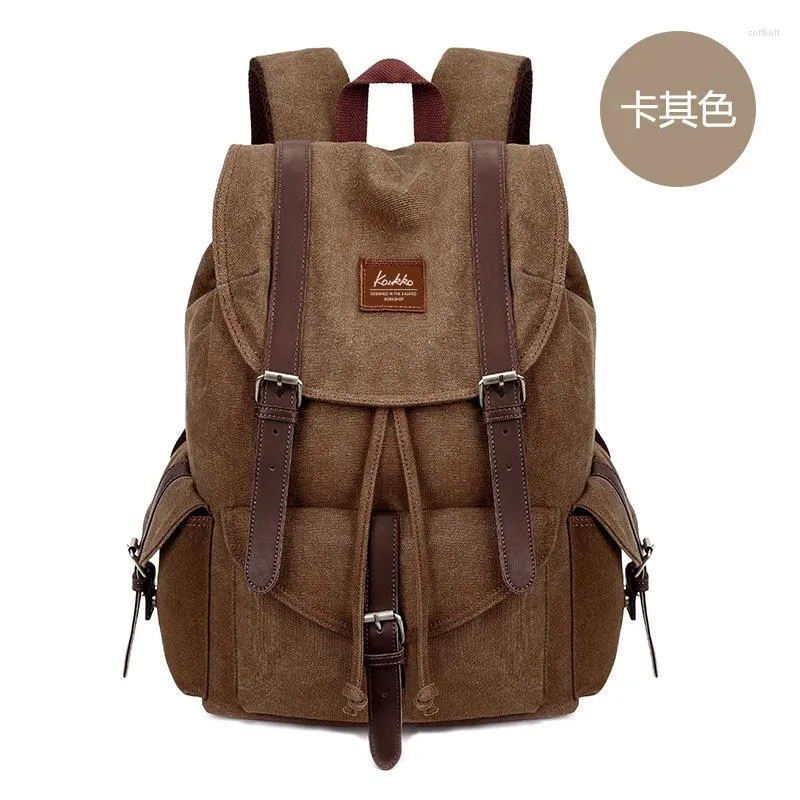 Rucksack Mode Herren Vintage Canvas Schultasche Reise S Große Kapazität 14'' Laptop