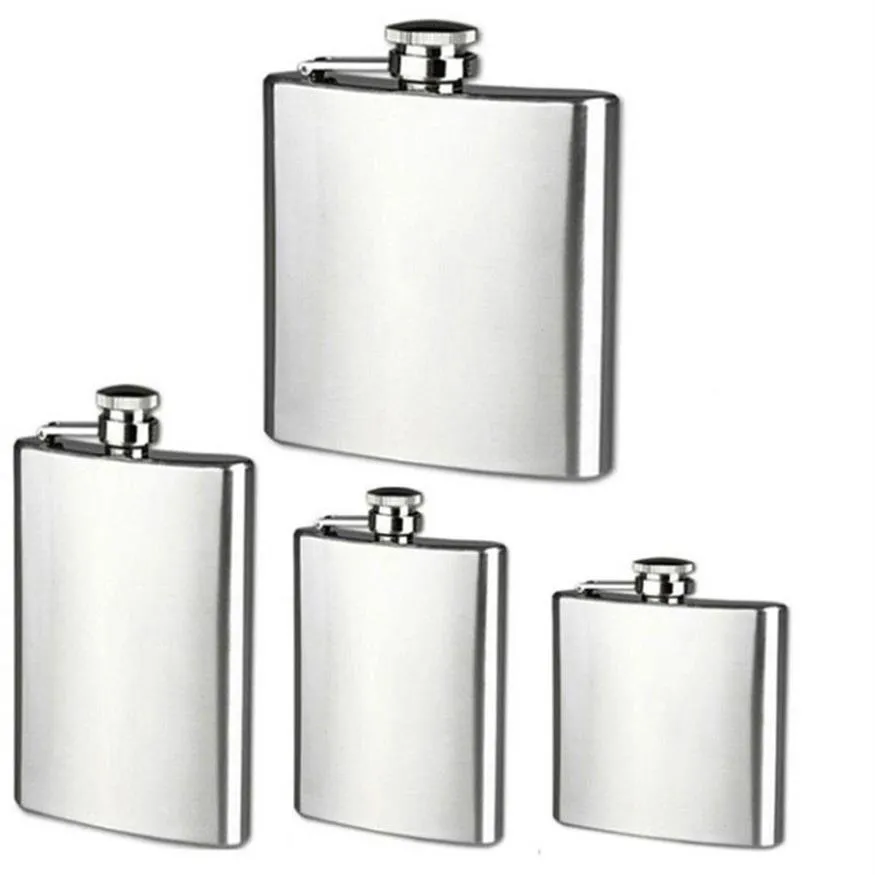 Bottle Whisky Stainless Steel Wine Hip Flask 1 5 7 8oz Travel Alcohol Whisky Pocket Hip Flask Silver Alcohol Bottles286U