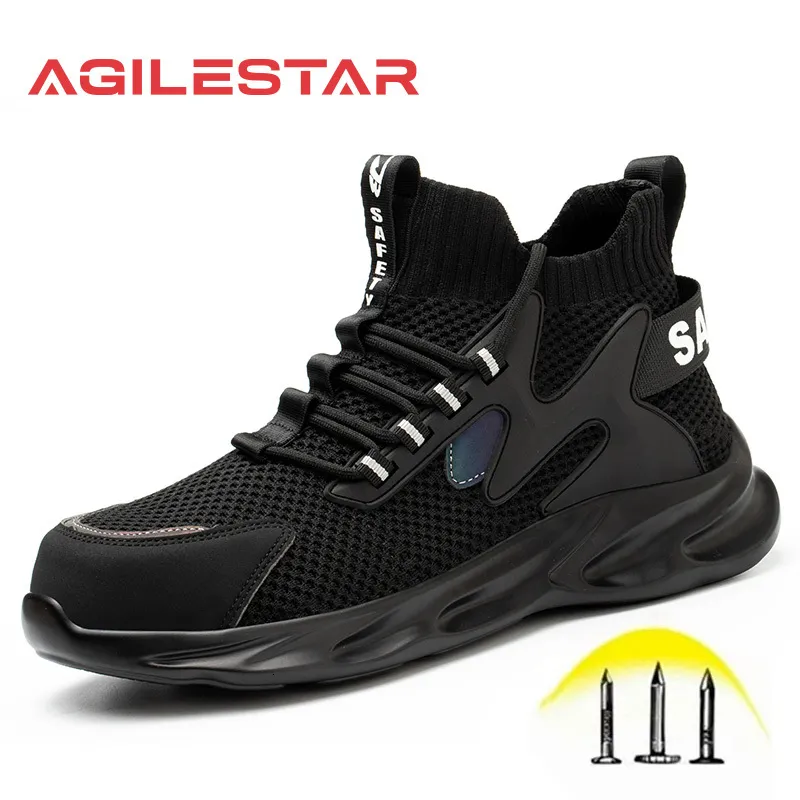 Zapatos de vestir AGILESTARMEN Seguridad indestructible Hombres Trabajo Punta de acero Zapatillas de deporte a prueba de pinchazos Hombre Adulto 230926