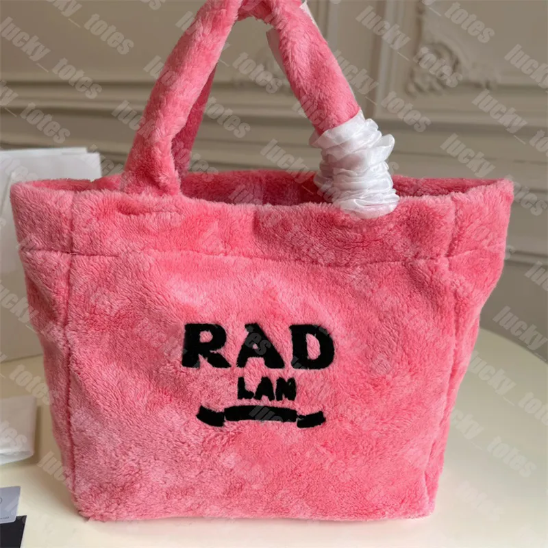 Designer puszysty torba Teddy Tote torebka Kobiety zima torby na ramię różowy czarny żółta biała torba lambowola