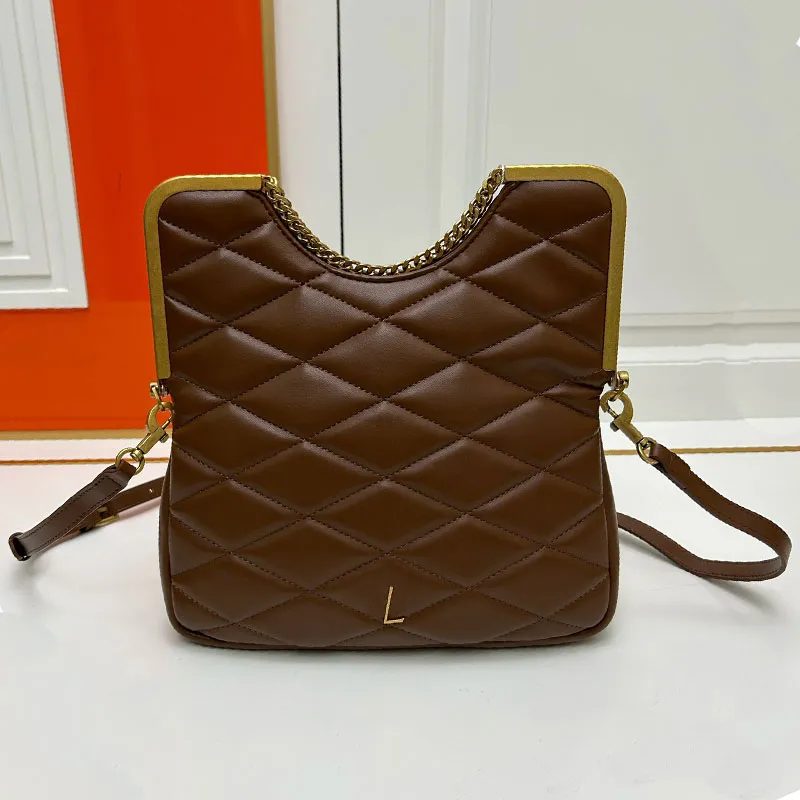 Vintage haute qualité en cuir véritable fourre-tout sac sac de créateur femmes bidirectionnel fermeture éclair sac à bandoulière sac à main à la mode pliant diamant damier sac à bandoulière