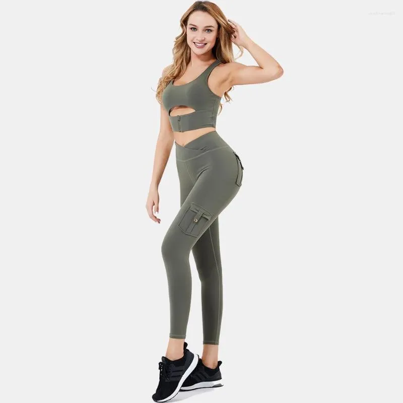 Active Sets Fitness Women Yoga Set Gym 2-Piece Bras Seamless Leggings Push Up Pants Exercise Padded Workout Running Suit Sportswear Athletic