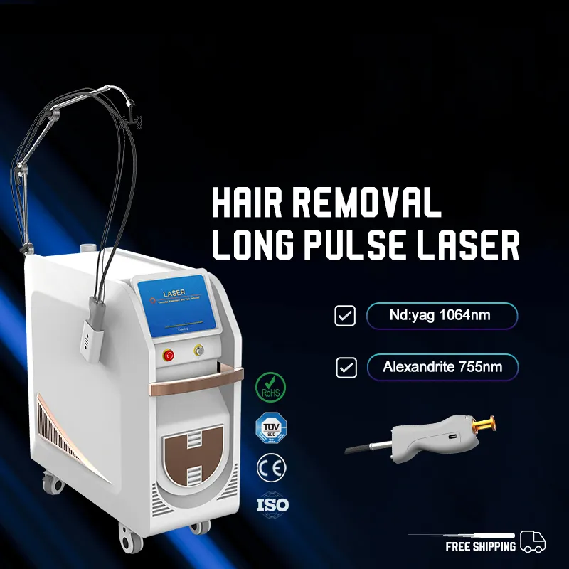 2024 Long-Pulsed 755nm 1064nm Alexandrite Laser Wide Duration Pulse Hair Removal Machine EL200B