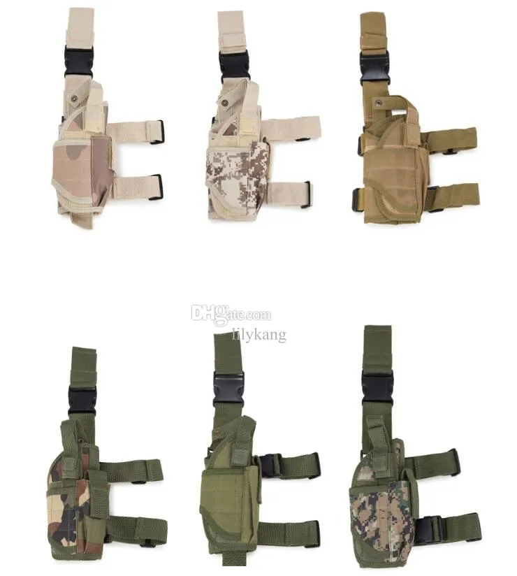 Adjustable Tactical Leg Holster For Airsoft Pistols - MOLLE Compatible With Magazine & Torch Pouch