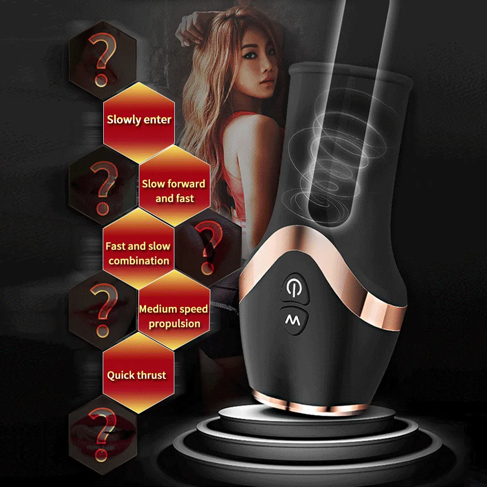 Masturbators 12 Speed Vibration Modes Thrusting Automatic Masturbator With Multiple USB Chargeable Realistic V_voghion.com