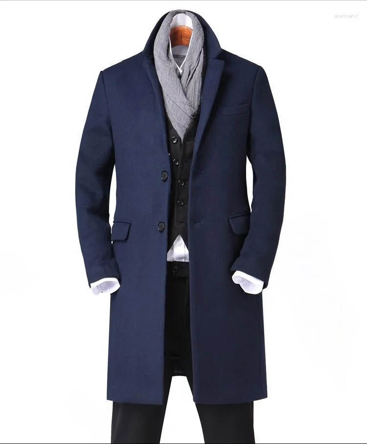 Manteau en laine pour hommes, veste automne/hiver 2023, Europe, amérique et angleterre, mi-long, Slim, Trench à la mode