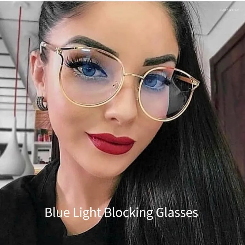 Sunglasses Cat Eye Blue Light Blocking Glasses 2023 Women Prescription Eyewear Frame Ladies Fashion Computer Eyeglasses Female UV400