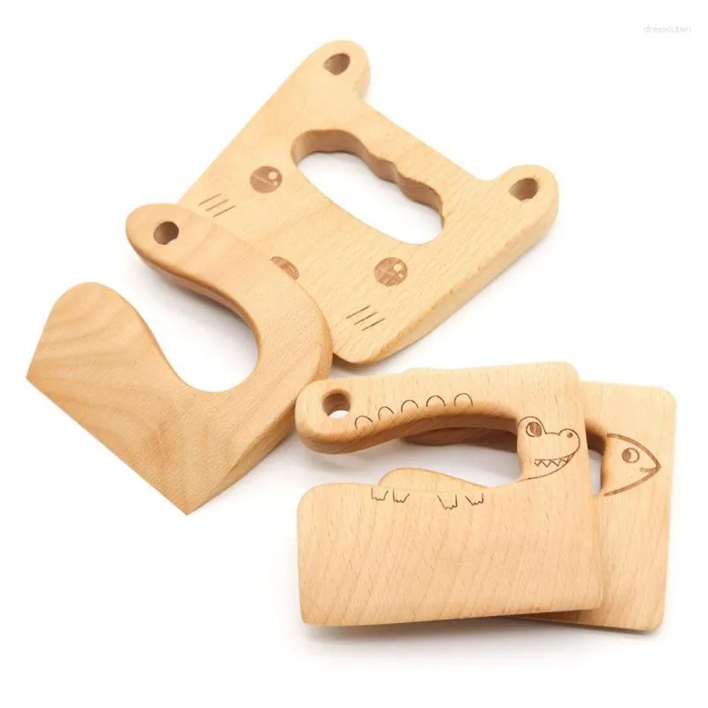 Coltelli Coltello in legno per bambini Impugnatura generale facile da impugnare Significato educativo non tossico Fingi di utilizzare utensili da cucina in legno