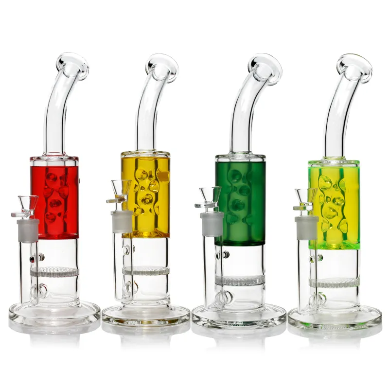 A Designer 14 Inches Perc Glass Bongs Freezable Oil Dab Rig