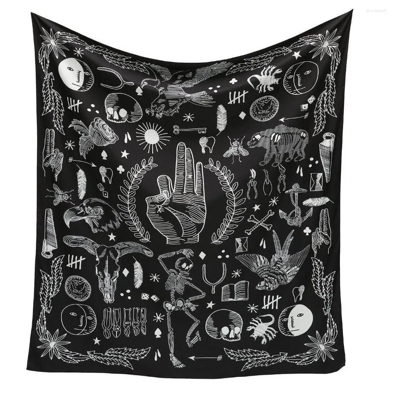 Tapisserier svart finger tapestry sovsal rum levande och vit dekoration enkel sval hängande tygbakgrund
