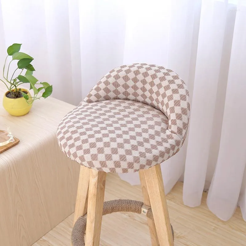 DHgate Stretch Non Slip Low Back Round High Stool Seat Covers for Home Bar Dining Restaurant Dustproof Home Garden