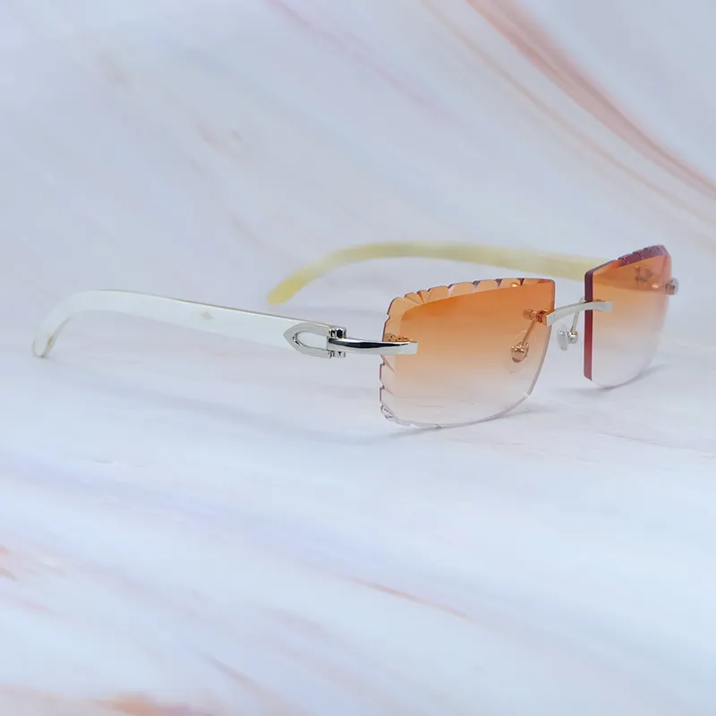 Lunettes De Soleil Vintage Sans Monture (rimless) Argentées Avec Verres Gris - Occasion