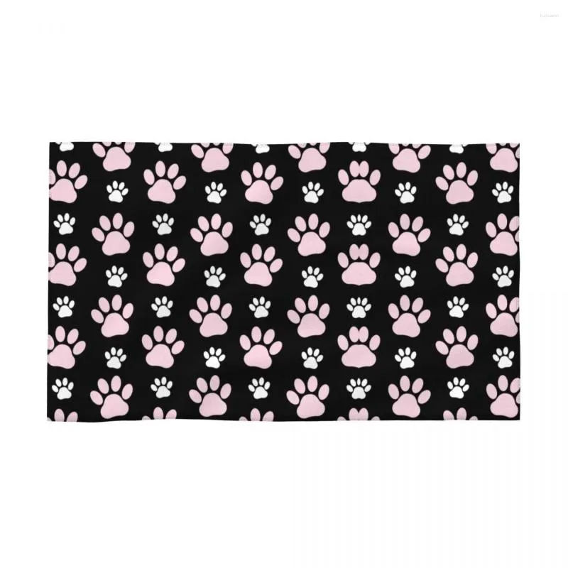 Serviette joli motif de pattes roses coton mignon animal chien amateur de salle de bain douche sport de yoga serviettes