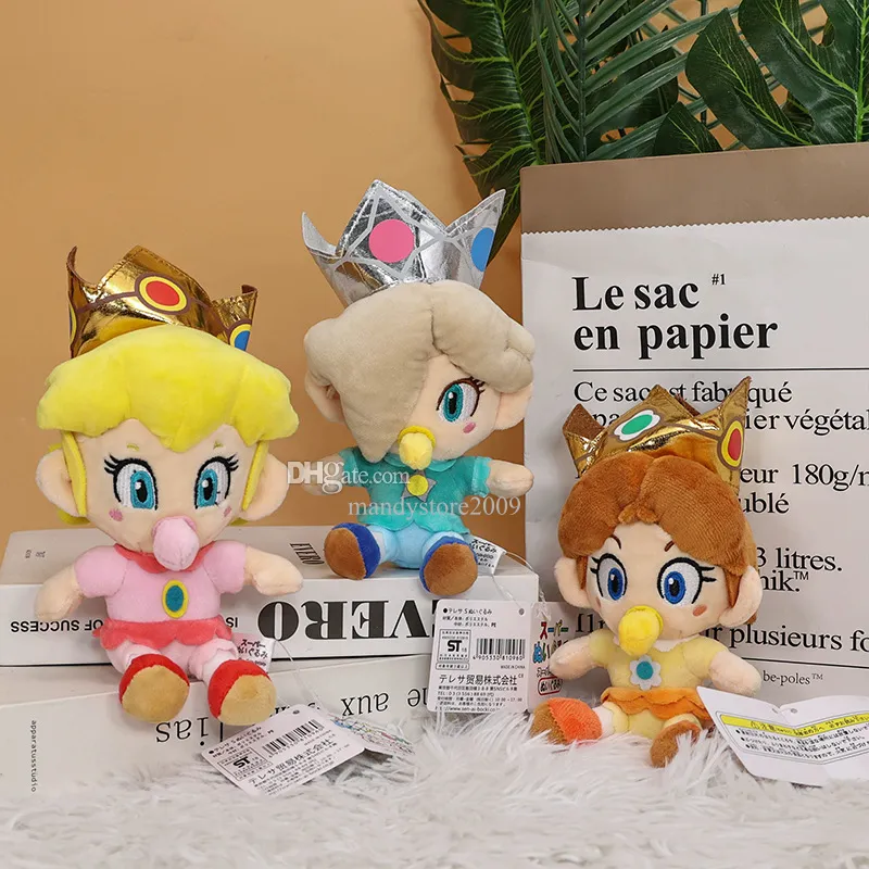 6 pouces Q bébé princesse poupées en peluche drôle mamelon bébé Rosalina pêche marguerite enfants peluches filles en peluche jouet MARI sucette poupée cadeau de promotion