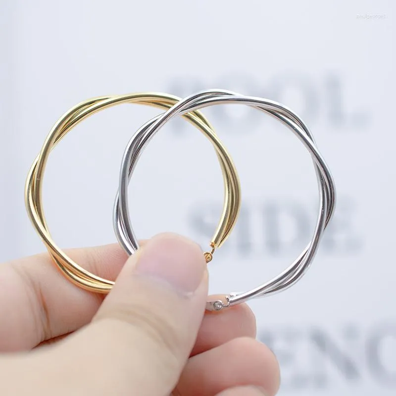 Серьги-кольца двойные круглые для женщин витые круглые серьги модные классические панк-минималистичные украшения для ногтей вечерние украшения