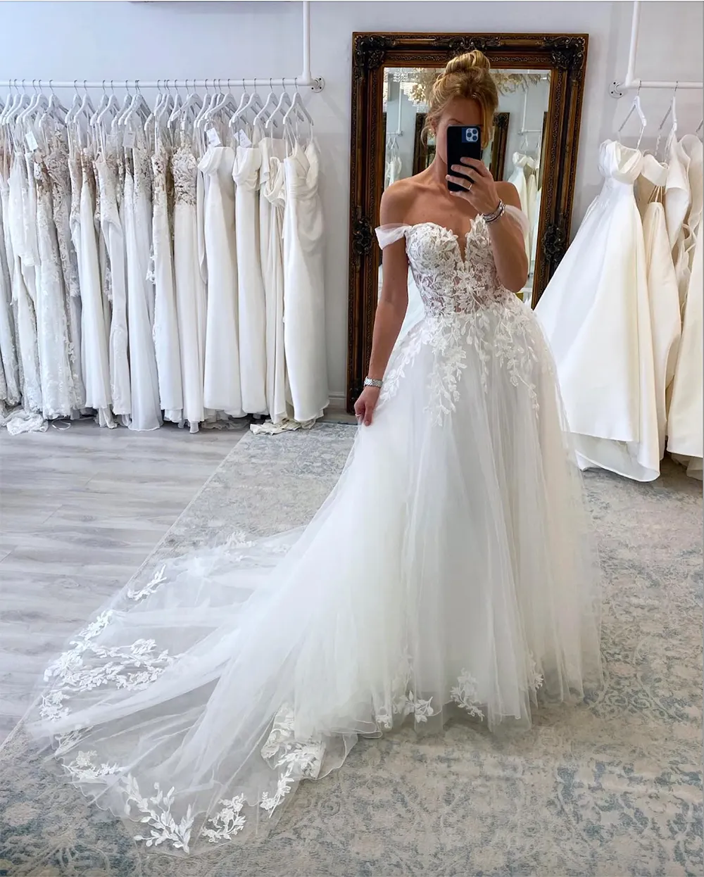 Line boho A si veste da appliques in pizzo spalla tulle illusione maniche corte per abiti da sposa da sposa abito da sposa