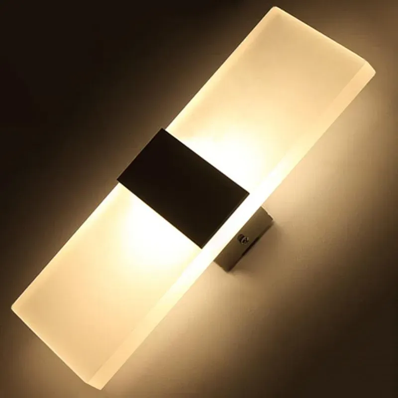 Sconce Wall Lamps Square 85-265V 12W LEDライトホワイエコリドーバルコニー通路ポーチランプ白い温かい白いモダンコートヤード21 ll