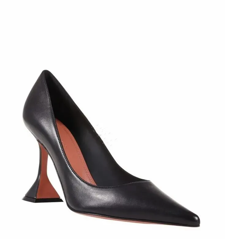 高級ブランドAmina Muaddi Gilda Sandals Shoes女性Mules Slingback Pumps Leather Mules Martini Heels Dress Perfect WalkingEu42